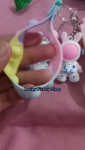 GANTUNGAN KUNCI KARET POP IT ASTRONAUT LUAR ANGKASA KEYCHAIN HADIAH SOUVENIR LUCU