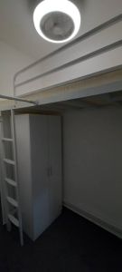 Loft bed with wardrobe customize singapore for helper room/store room/bomb shelter/unity