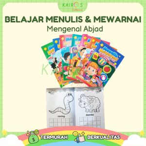 Paket 8 Buku Belajar Anak Menulis & Mewarnai Mengenal Abjad