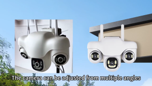 Kamera CCTV Tiga Lensa Zoom 10X Kamera 4G Luar Ruangan Tiga Layar Pelacakan Otomatis Rumah Pintar Penglihatan Malam Kamera Tahan Air V380