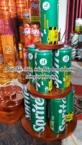 Tháp Tài Lộc Tháp Gỗ 3 Tầng Trưng Bày Đồ Uống Bàn Thờ Gia Tiên Thần Tài