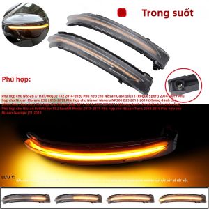 Malcayang | Đèn LED Báo Rẽ Động Cho Nissan X-Trail T32 Qashqai J11 Murano Z52 Navara NP300 Pathfinder Đèn Xi Nhan Gương Chiếu Hậu Tuần Tự 2400LM 12V