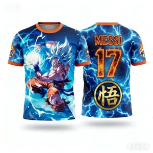 Bandai | Popular Animal Dragon Ball Goku Football Superstar Messi Joint Jersey for Summer 2026 Adult and Children Sports Shirt