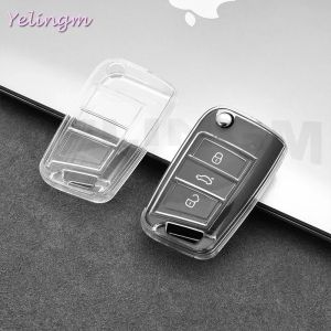 Key Case Cover For VW Golf 7 GTI POLO T-Cross T-Roc Touran Tiguan Skoda Octavia Rapid Kodiaq Fabia Seat Ibiza Leon Ateca Arona