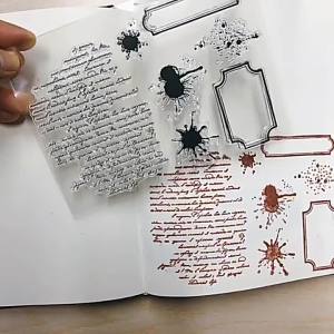 Handwriting Drop Ink Mark Art Scrapbooking Clear Stamps for Junk Journal Background Decoration Craft Supplies Paragraph Design
