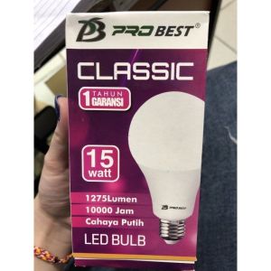 Lambu Bohlam Led PROBEST clasic 15- 3 watt GARANSI 1 tahun