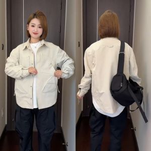 Spring Autumn Trendy Hong Kong Style Workwear Jacket Mens High End Large Pocket Loose Versatile Casual Shirt Top