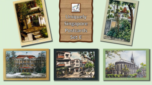 Singapore Singapore Postcard Set E - Set of 5 Treasure Gems s Iconic Places & Heritage Uniquely Created by Local Artist Joanna Wong