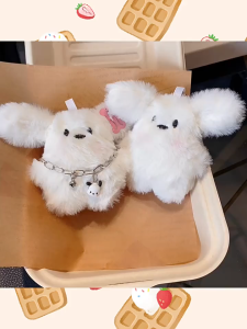 พวงกุญแจตุ๊กตาเด็กผู้หญิงรูปหัวใจรูปลูกสุนัขนักบินสุดน่ารักที่ประดับตกแต่งกระเป๋า