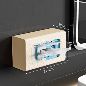 Wall-Mounted Wet Wipes Storage Box Kitchen Bathroom Toilet Paper Towel Holder Rack Pure Color Chinese Style Home Cleaning Tool