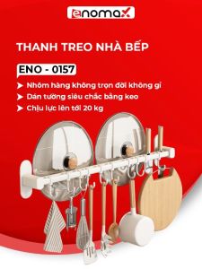 Móc dán tường Enomax treo đồ nhà bếp treo nắp nồi chất liệu nhôm hàng không cao cấp trọn đời không gỉ. Bảo hành 10 năm
