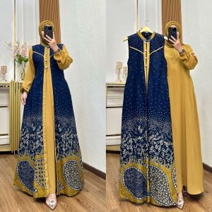 062 Gamis Meisya Style Batik Denisa Rompi Lepas