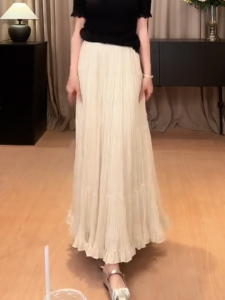 MANMI | Chân Váy Maxi Dài Thanh Nhã Trắng Đẹp Mắt