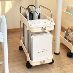 Portable Multi-Layer Bookbag Storage Rack Stand under Desk Snack Small Cart Dormitory Workbench Organizer Plastic Storage Shelf