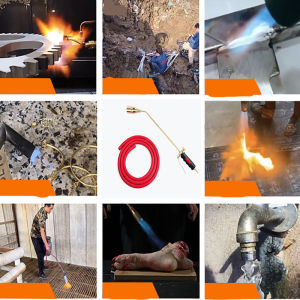 FOUที่เผาขาหมู เผายางมะตอย ใช้ได้กับข้อต่อแก๊ส หัวจุดแก๊สหัวเชื่อมแก๊สเหลวแบบสวิตช์เดี่ยวรองรับการเชื่อมออกซิเจนอะเซทิลีนโพรเพน 50ม