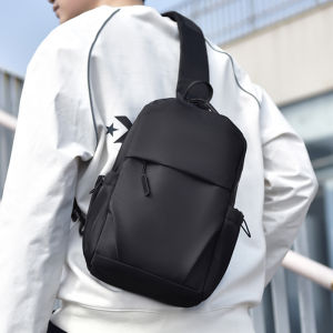 Mens Multifunctional Chest Bag with Adjustable Shoulder Straps Suitable for Sports Business Travel Commuting Daily Outings