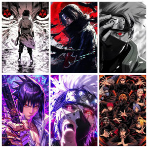 Bandai | Oil Painting Anime Character U-Uchiha S-Sasuke By Numbers Home Decor Modern Wall Decor for Living Room Bedroom Perfect Gift