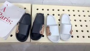 Sandal Slop SP10 Sandal slip on Motif Bear Brown tebal Empuk Lucu sandal wanita