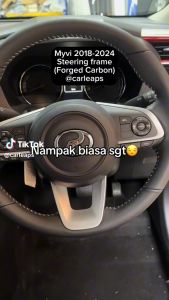 TCS AUTO Perodua myvi gen3 gm3 2018-2021 FORGED CARBON steering wheel frame cover garnish accessories myvi fl gen3 gm3