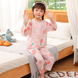 Bộ Đồ Ngủ Cotton Lụa Mỏng Mùa Hè Cho Trẻ Em Tay Dài Mặc Ở Nhà Cho Bé Trai Và Bé Gái Đồ Ngủ Cotton Lụa Thoải Mái Thoáng Khí
