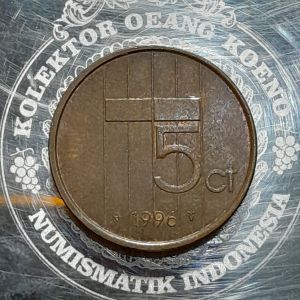Koin Nederland kuno Koleksi klasik 5 cent BEATRIX Tahun 1996 BEKAS
