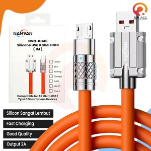 [RO ACC] NVN-KD46 SILICONE KABEL DATA CHARGER FAST CHARGING TYPE TIPE C / MICRO USB 120W MURAH