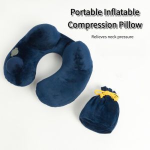 Portable detachable and washable U-shaped pillow bids farewell to neck pain presses on inflatable outdoor travel car pillow