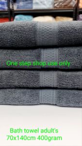 【1CLICK】Premium 100% Cotton Bath Towel - Luxurious Hotel-Quality Grey/White Hand Towel