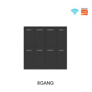 MANHOT Wifi Smart DIY Name Switch Glass Panel 1/2/3/4/6/8 Gang Light Colour Adjustment Push Button Smart Life Alexa Google Home