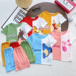 Bộ Quần Áo Trẻ Em Ngắn Tay NATUCO Chất Liệu Thun Lạnh Mềm Mát Mặc Nhà Đi Học Cho Trẻ Em TN-004