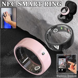 2025 NFC Ceramic LED Smart Ring Built-in NFC Ring 5ATM Waterproof Gesture Control Health Monitoring Multi-Sports Modes Smartring