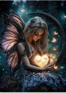 1000pcs Enchanted Fairy with Glowing Heart & Butterflies Jigsaw Puzzle - Mystical Night Forest Scene with Glowing Fairy