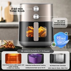 Midea | Dual Heat Source Visible Intelligent Multi-function Air Fryer 6.5L