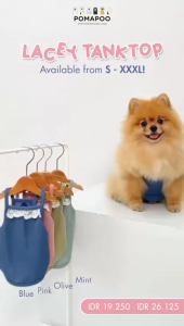 POMAPOO - Baju Kucing dan Baju Anjing Lacey Tanktop