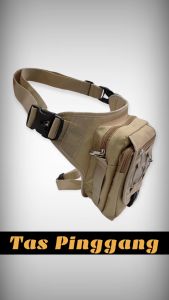 Tas SelempangPahaPinggang Loreng GurunHitamHijauKrem Cordura