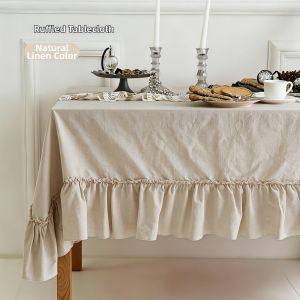 French Vintage Linen Cotton Tablecloth