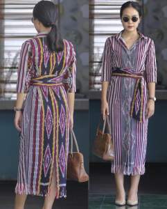 Dress tenun kekinian terbaru W02