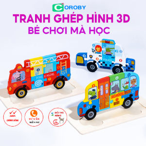 Tranh ghép hình 3D Đồ chơi xếp hình bằng gỗ cho bé vừa học vừa chơi