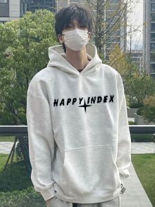 American High Street Oversize Hoodie Mens Thickened Fleece Autumn Winter Youth Casual Outerwear Top Loen Style Winter Coat