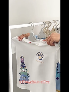 SEA JJT ระเบียงบ้านไม่มีตะเข็บพับไม้แขวนเสื้อห้องนอนไม้แขวนเสื้อกันลื่นและกันลมราวตากผ้า