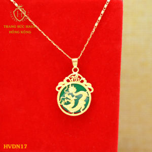 Dây Chuyền Nam Nữ Vòng Cổ Nam Nữ Mặt Ngọc Rồng Titan Xi Mạ Vàng Thật 24k Cao Cấp - Trang Sức Hava Hong Kong