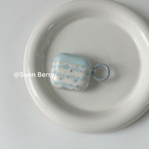 Fashionable Blue Sunberry Pattern Bluetooth Earphone Case Soft Shell Protection for Apple Airpods pro 2/3 Airpods 4