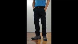{Ready Stock} Mens 6 Pocket Straight Cut Stretchable (Loose) Cargo Jeans