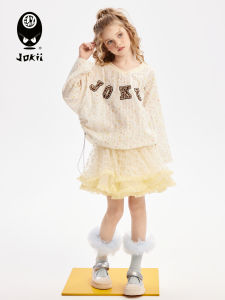 Soda Colored Stylish Girls Set Long Sleeve T-Shirt + Skirt