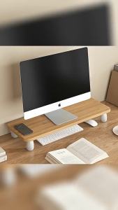 Wooden Desktop Shelf Elevation Rack