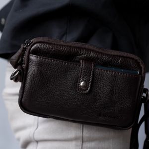 Lancaster Polo Mens Top Grain Leather Shoulder Bag / Belt Waist Bag / Wrist Bag 3 Way Styles - PBI 30807 / PBI 30808