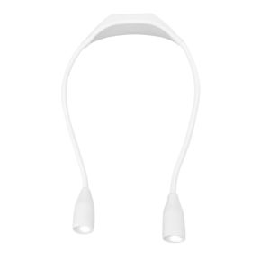 Battery Powered Neck Book Light Bendable Arms Lamp Adjustable Brightness Hands Free Flashlight for Reading Crafting Knitting