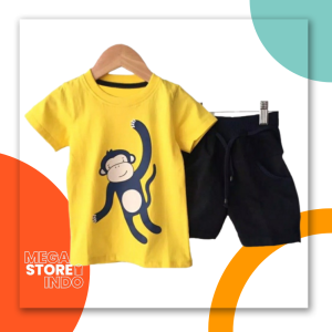 Baju Stelan Kaos Polos anakUsia 1-6 thn - Baju anak laki laki - Pakaian anak laki laki- Kaos anak