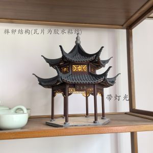 Traditional Chinese Architecture Model Toy DIY Handmade Joint Puzzle Stress Relief Educational Wooden Building Kit for All Ages