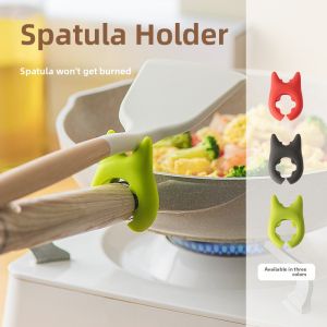 Multifunctional Kitchen Pot Spoon Holder Edge Heat Protection Anti-Overspill Stir-Fry Cooking Utensil Soup Spoon Tray Storage Rack